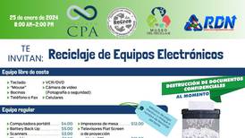 Invitan a participar de evento de reciclaje de equipos electrónicos 