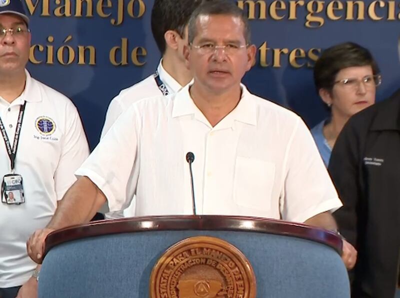 Gobernador Pedro Pierluisi en emergencia tormenta Fiona.
