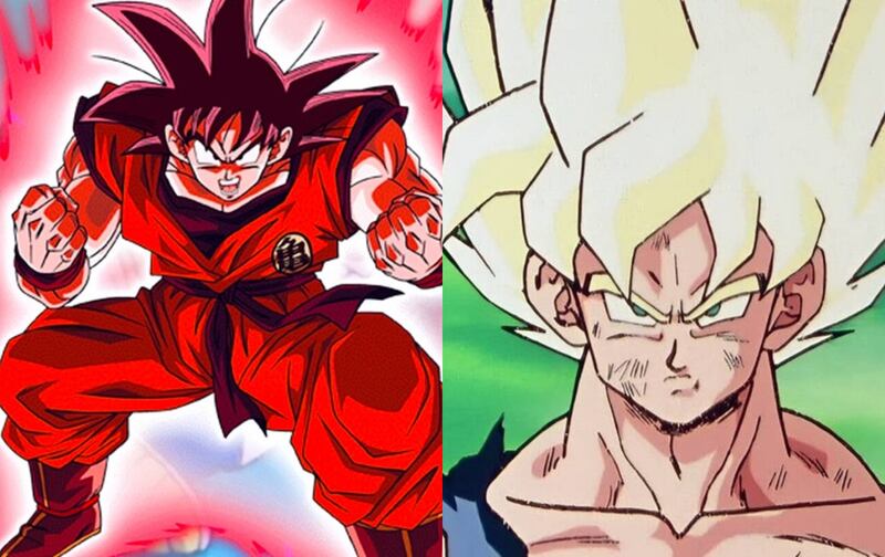 Goku en Kaioken y en Super Saiyajin 1 - Dragon Ball Z
