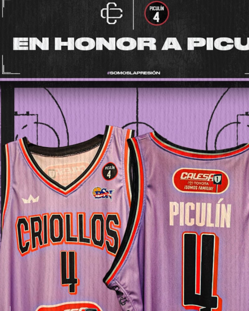 Todos los jugadores llevan el nombre de Piculín en su uniforme.