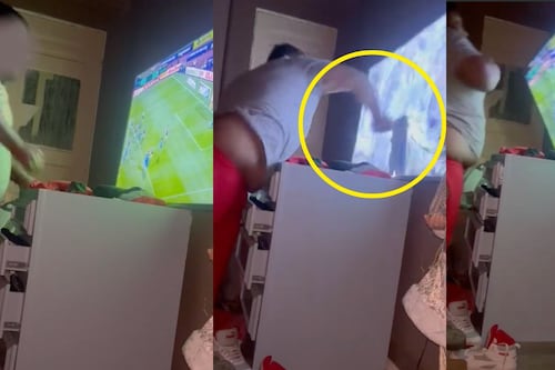 Fan de Chivas destroza su televisión tras el fallo de Chicharito Hernández