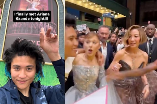 VIDEO: Ariana Grande vivió un susto en la premier de Wicked 2 en Singapur