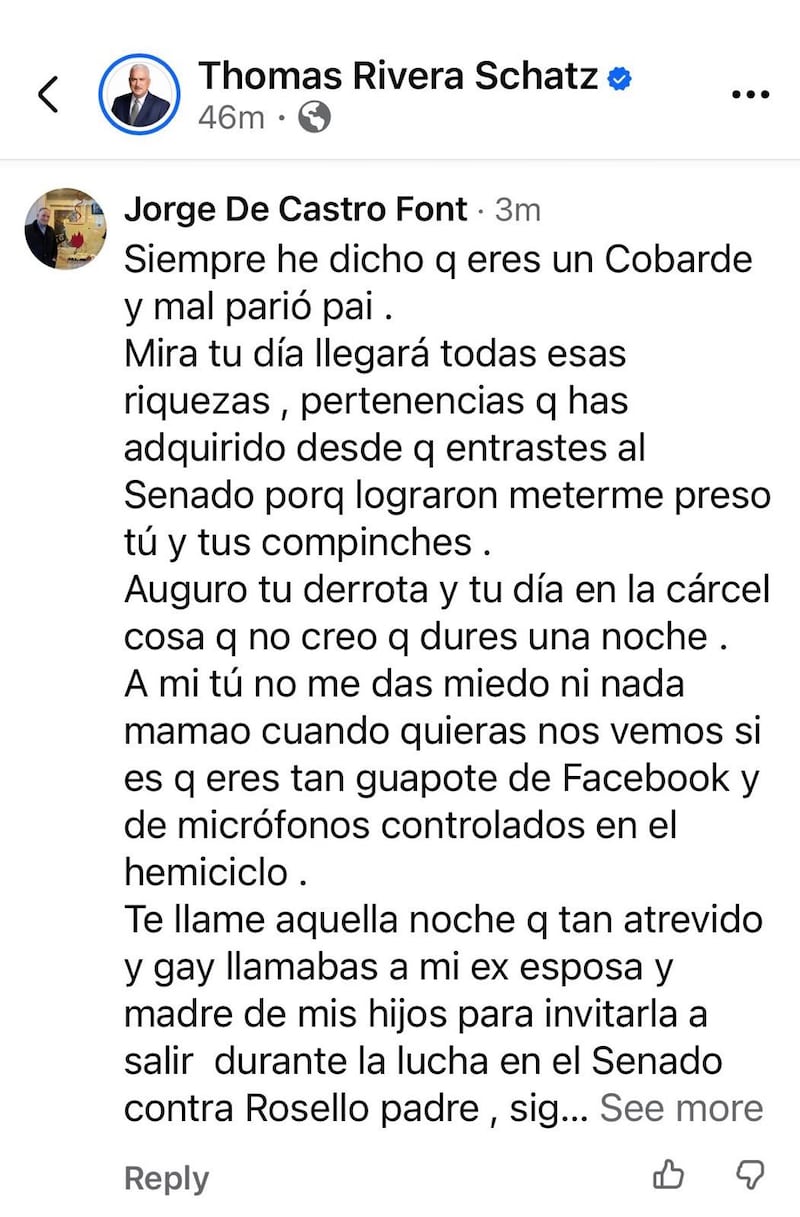 Thomas Rivera Schatz vs. Jorge De Castro Font