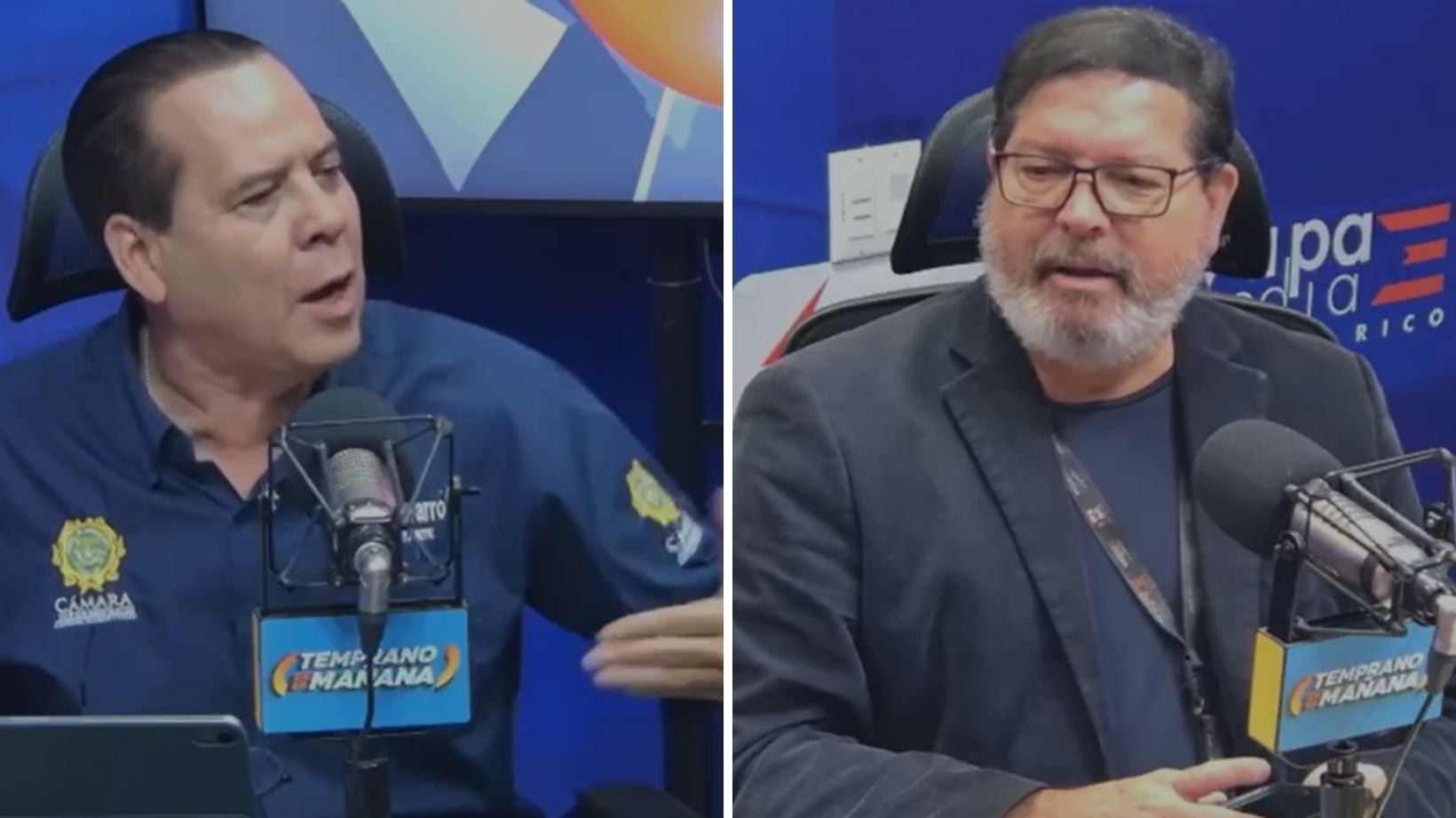 Una discusión amena entre el representante y el periodista.