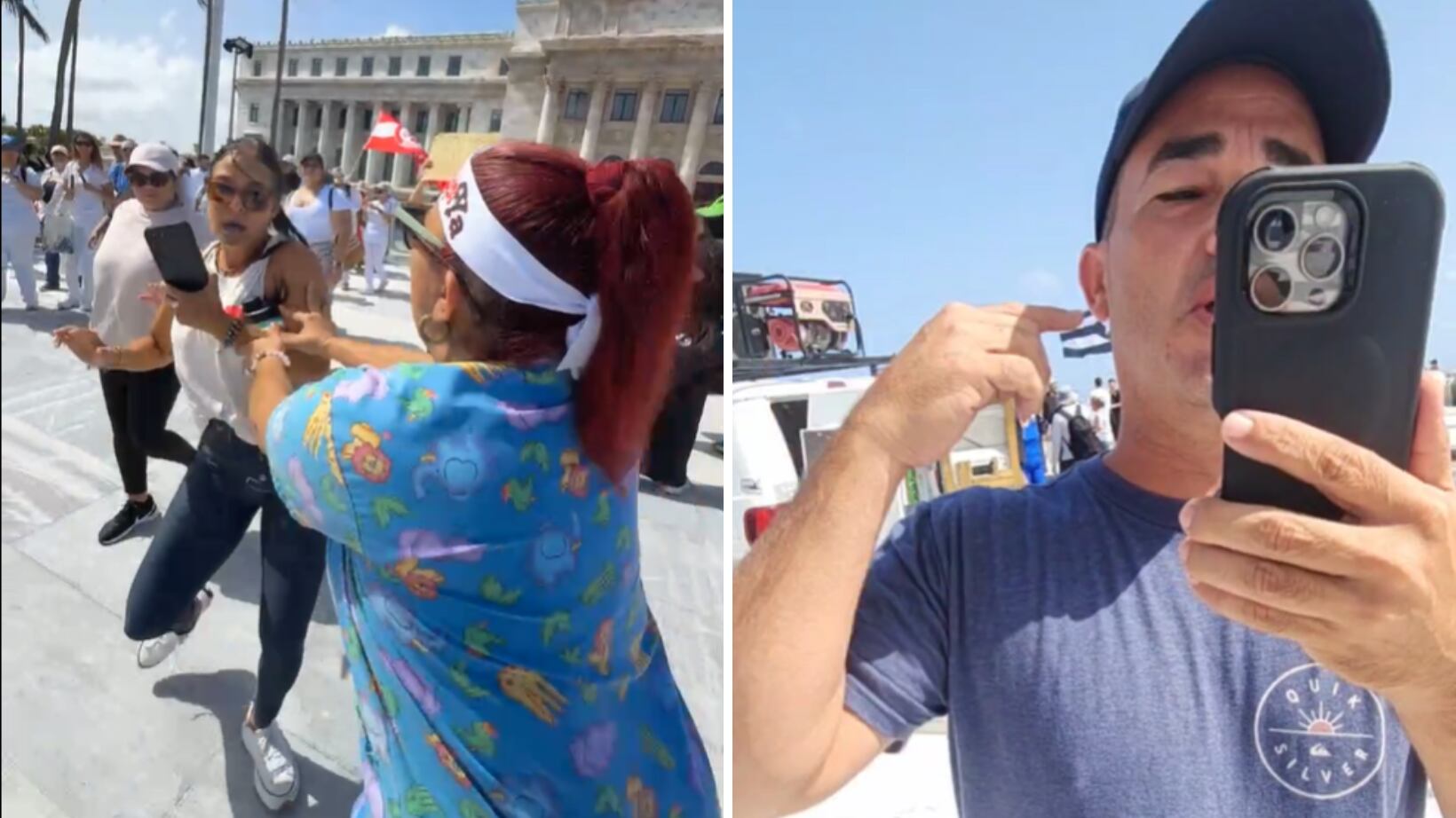 Una pequeña confrontación ocurrió durante la manifestación de enfermeros en El Capitolio donde se encontraba el senador Eliezer Molina.