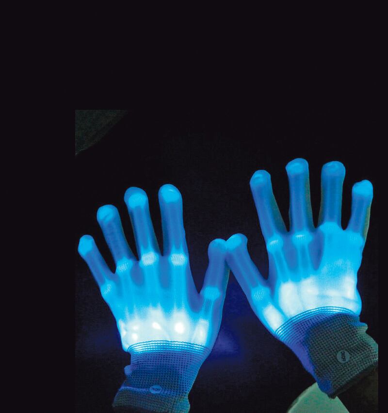 Guantes de esqueleto con iluminación