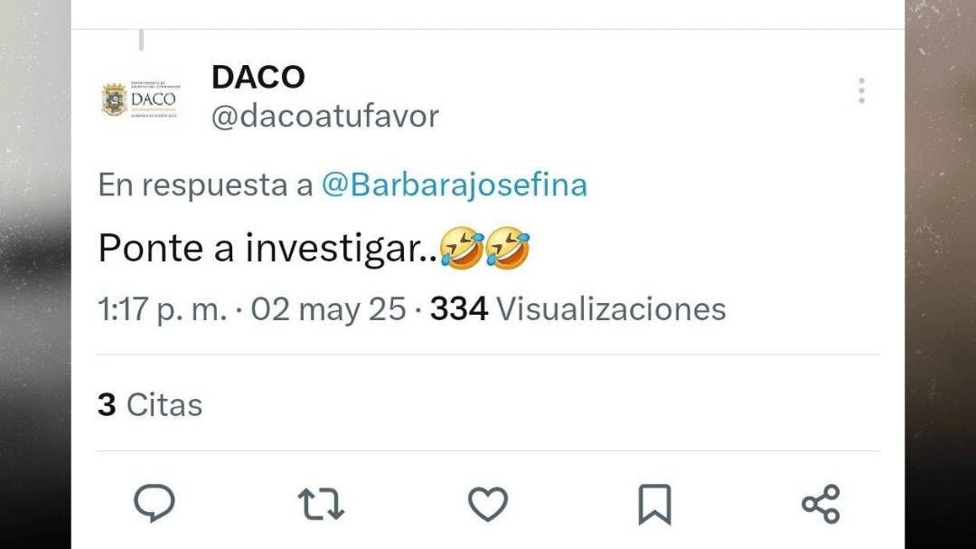 DACO se confunde de cuenta