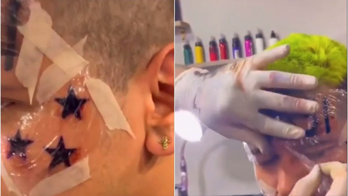 Joven se hizo tatuaje de Messi en su cara como tributo al título Mundial