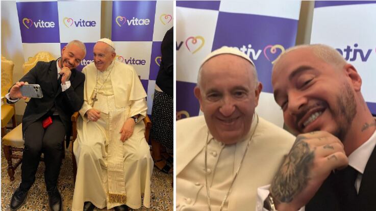 Selfies de Balvin y el Papa