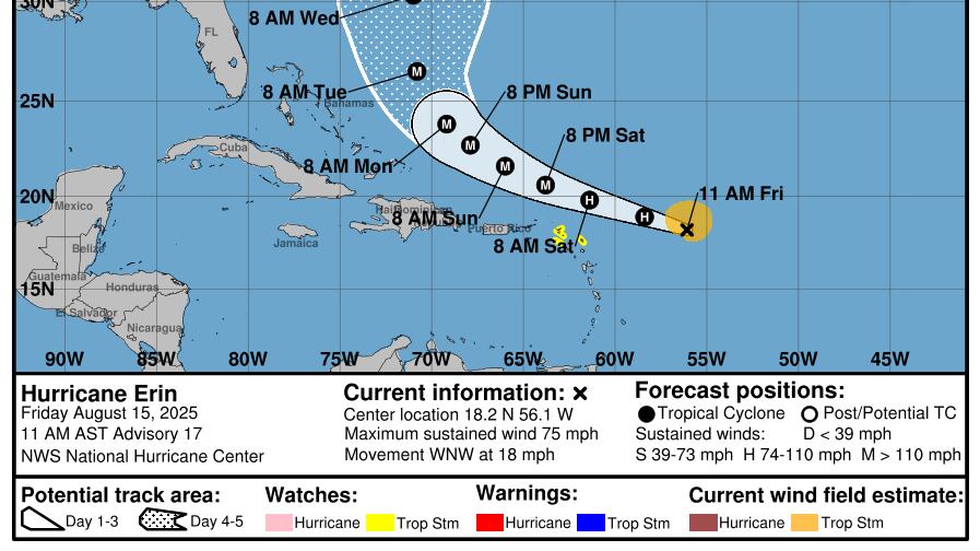 El sistema se convirtió en huracán categoría 1.