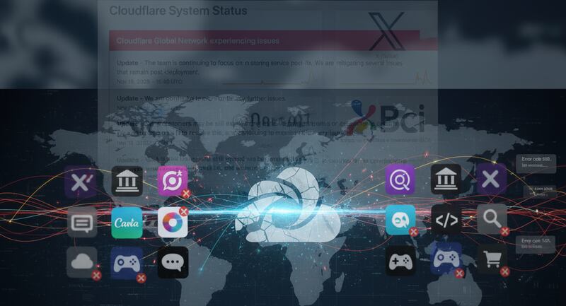 El colapso de un solo proveedor de infraestructura (Cloudflare) demuestra cuán vulnerable es la economía digital ante fallos técnicos únicos.