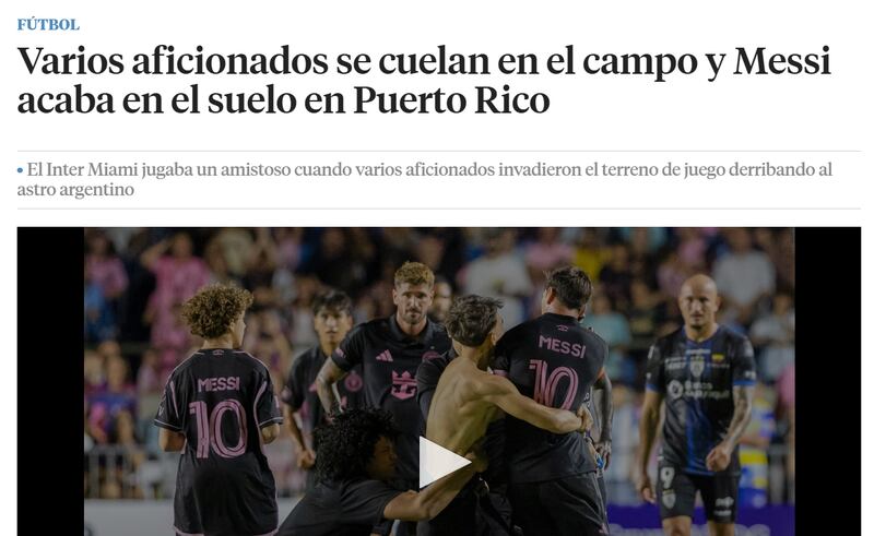 Medios reseñan papelón con Messi en Puerto Rico