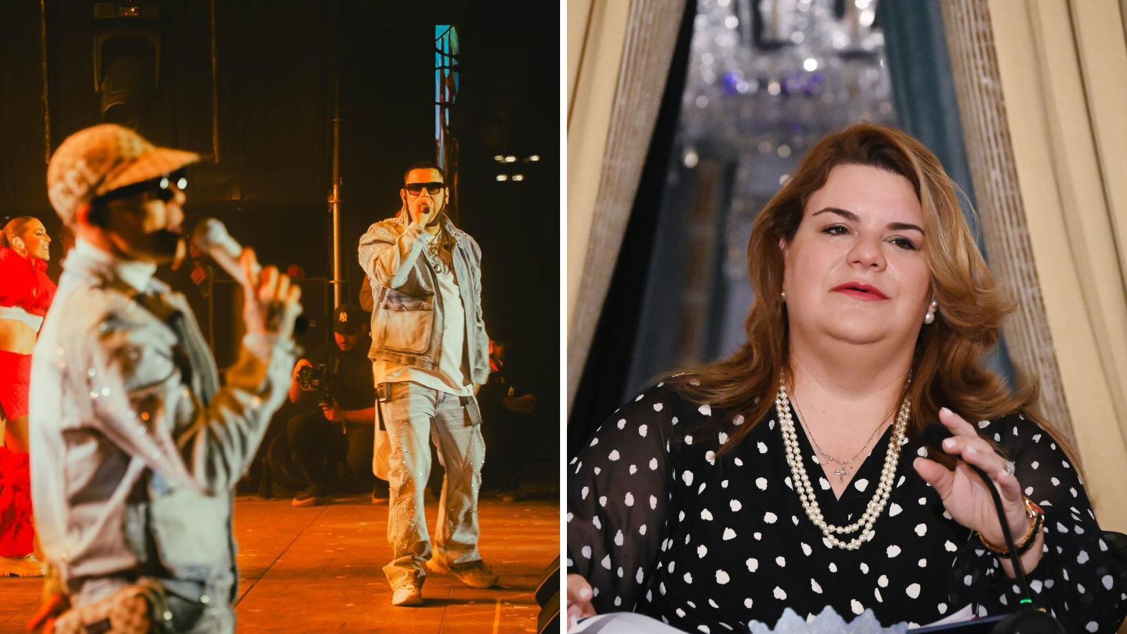 La gobernadora y el dúo Baby Rasta y Gringo.