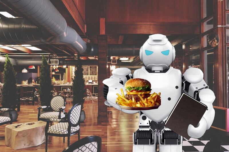 Robot inteligencia artificial. Restaurante