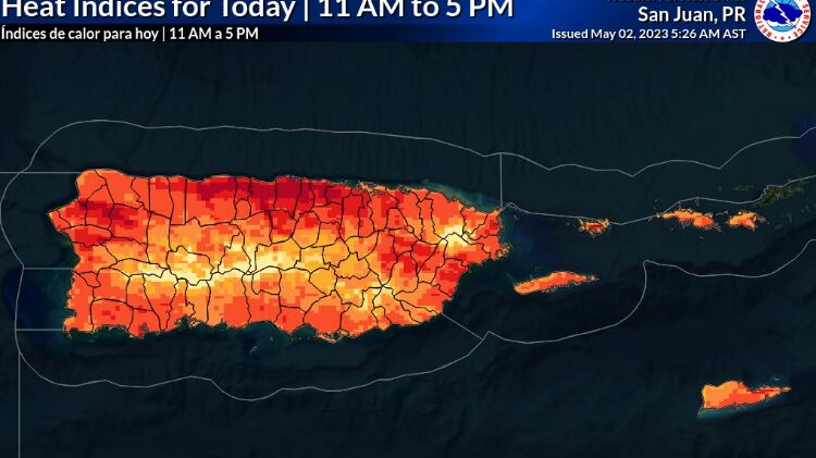 Advertencia de calor en la isla.
