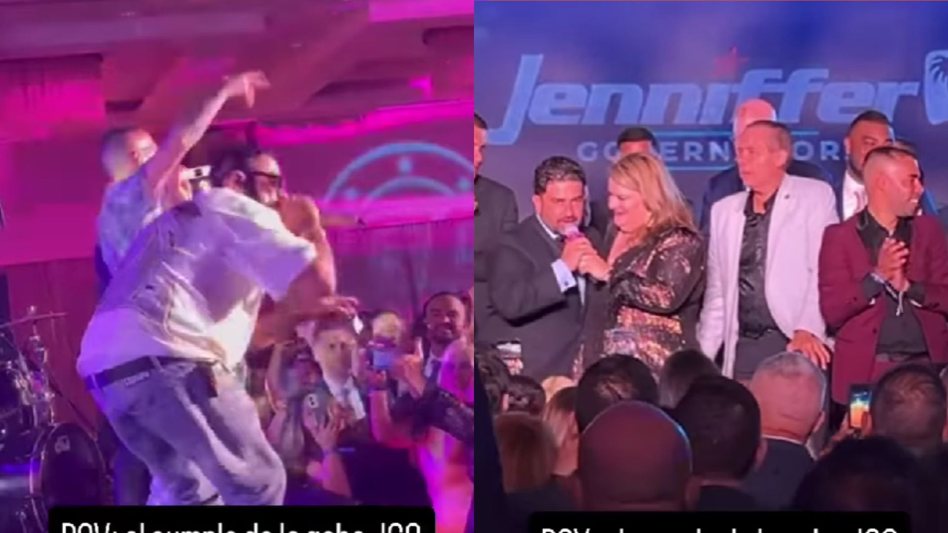 Baby Rasta y Gringo en cumpleaños de Jenniffer González. Redes sociales.