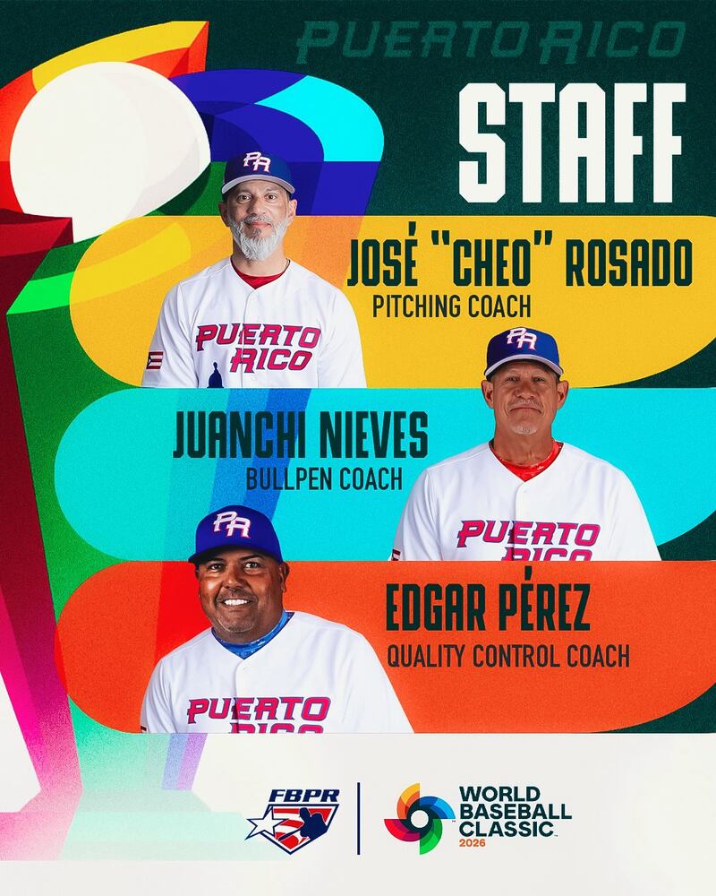 José “Cheo” Rosado, Juan Nieves y Edgar Pérez se unen al 'staff' de Puerto Rico.