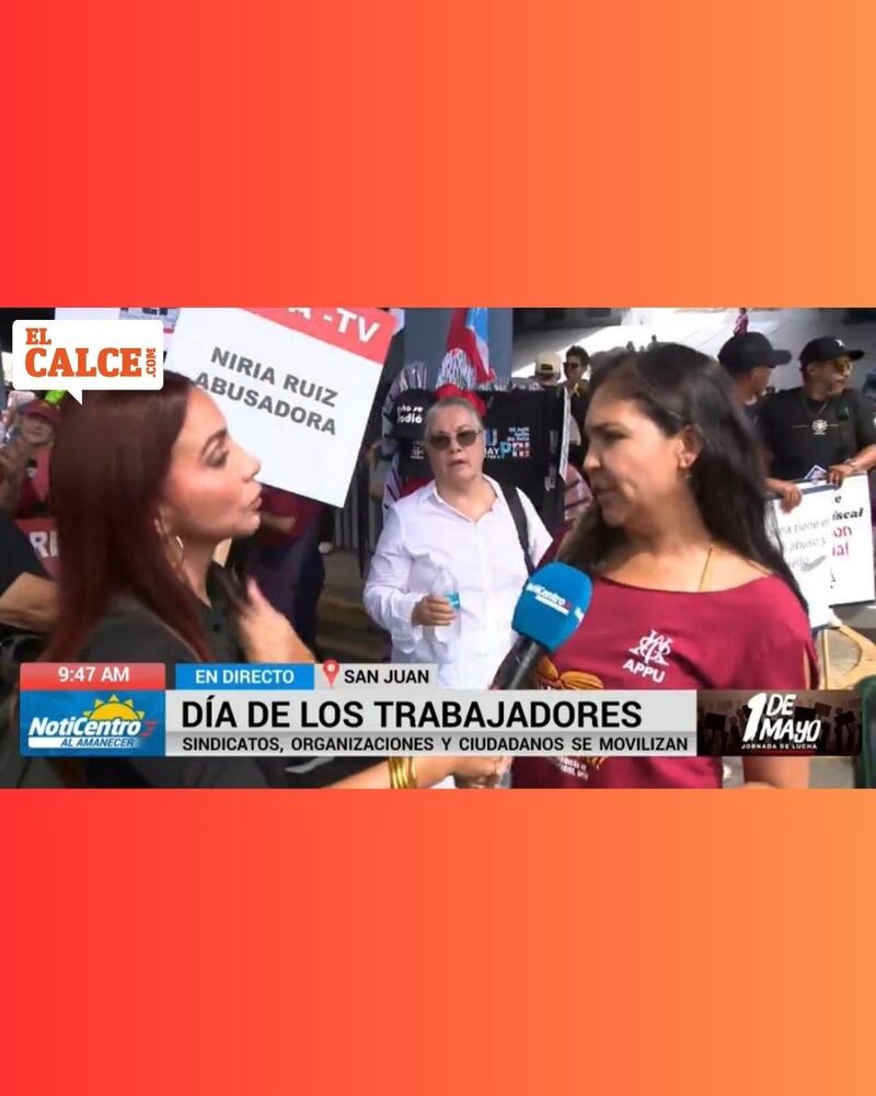 Cartel del 1ro de mayo en Wapa
