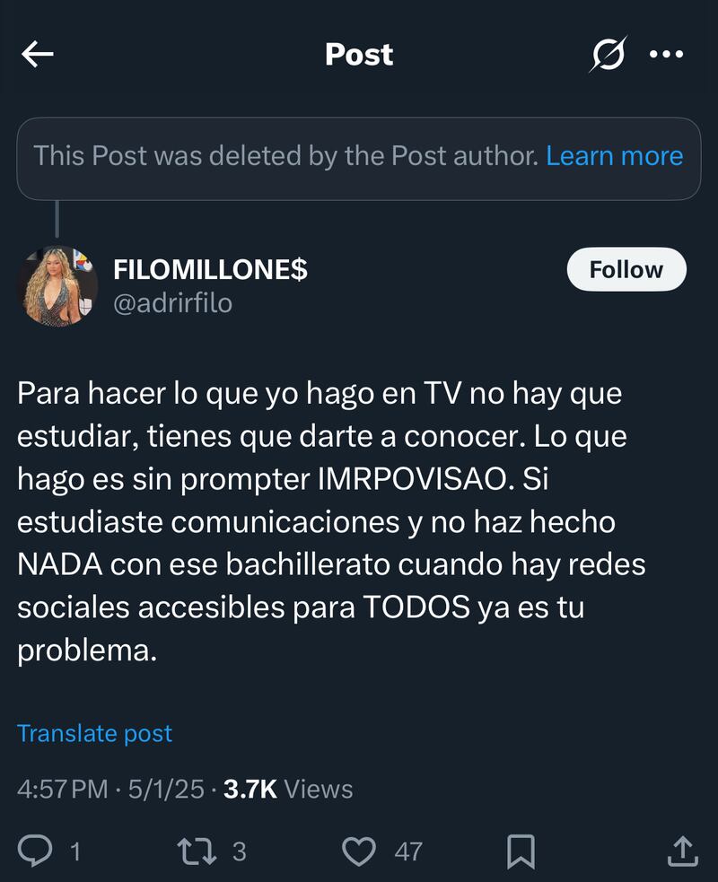 Mensaje Adriana Filomeno