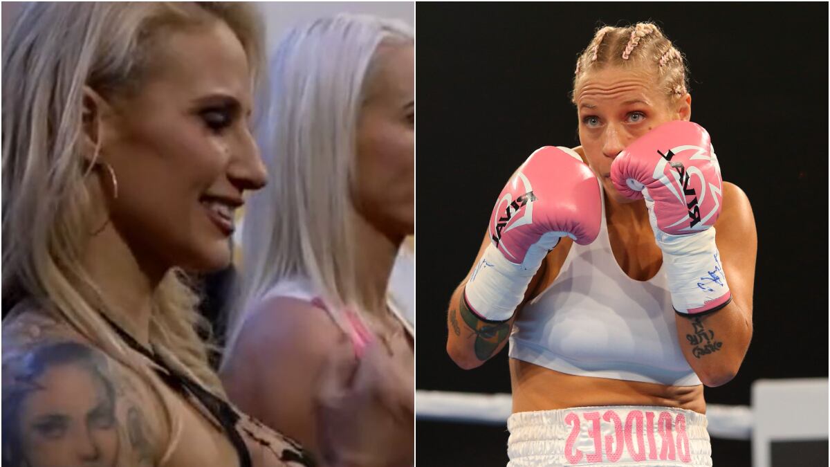 Ebanie Bridges fue en diminuta lencería a su pesaje, invitando a su OnlyFans