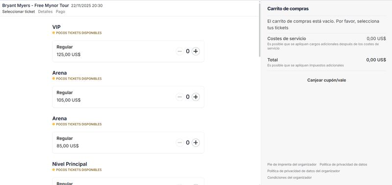 Ticketera Bryant Myers