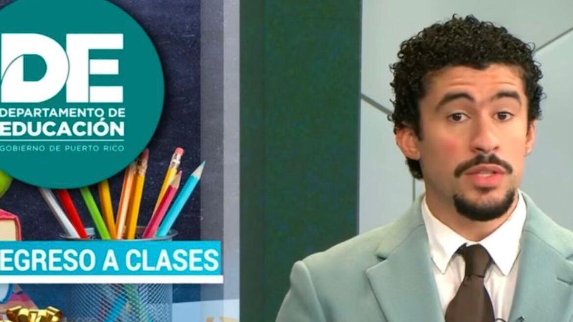 Bad Bunny funge como periodista ancla de “Noticentro al amanecer”.