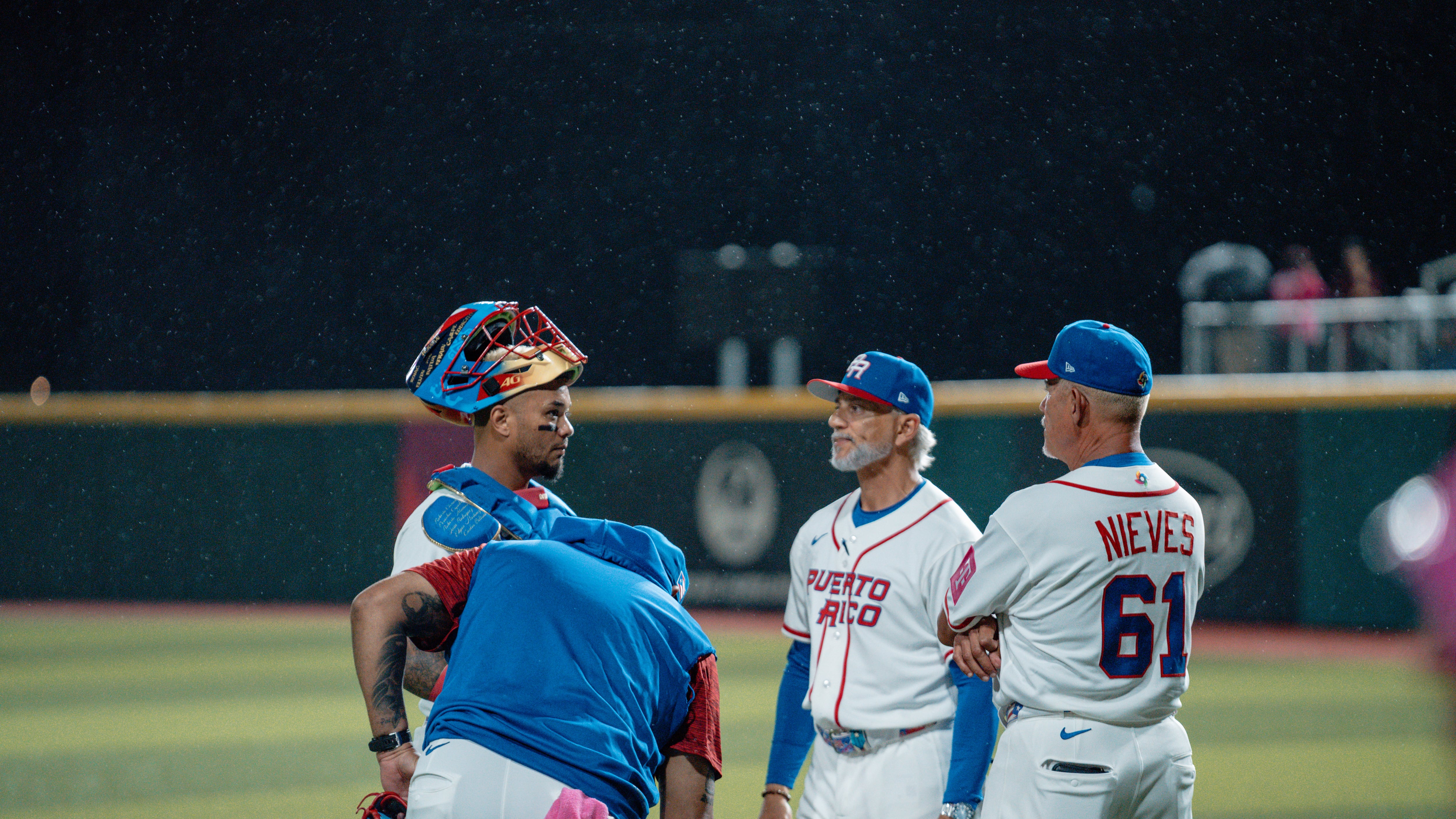 La selección de Puerto Rico frente a Cuba.