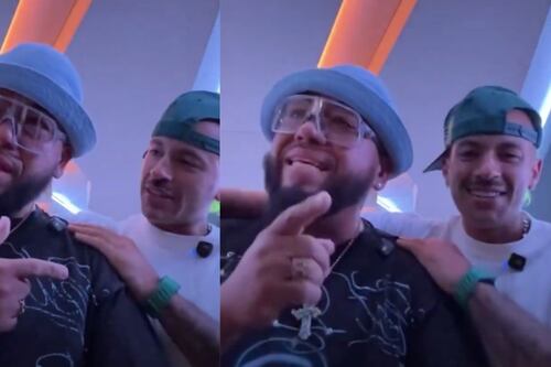 Ñejo se quiebra en lágrimas en pleno en vivo al agradecer a Feid por su apoyo