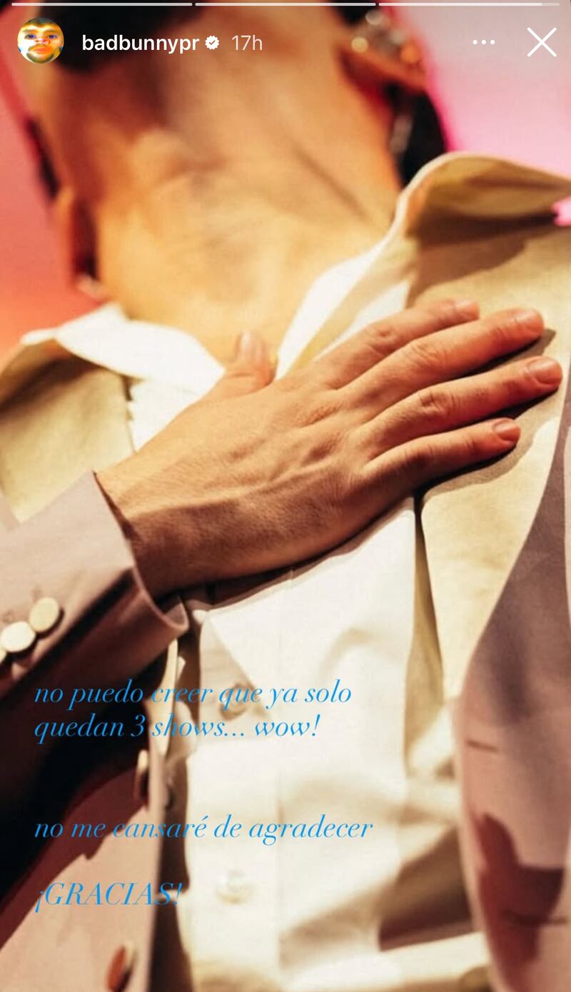 Bad Bunny en sus redes sociales