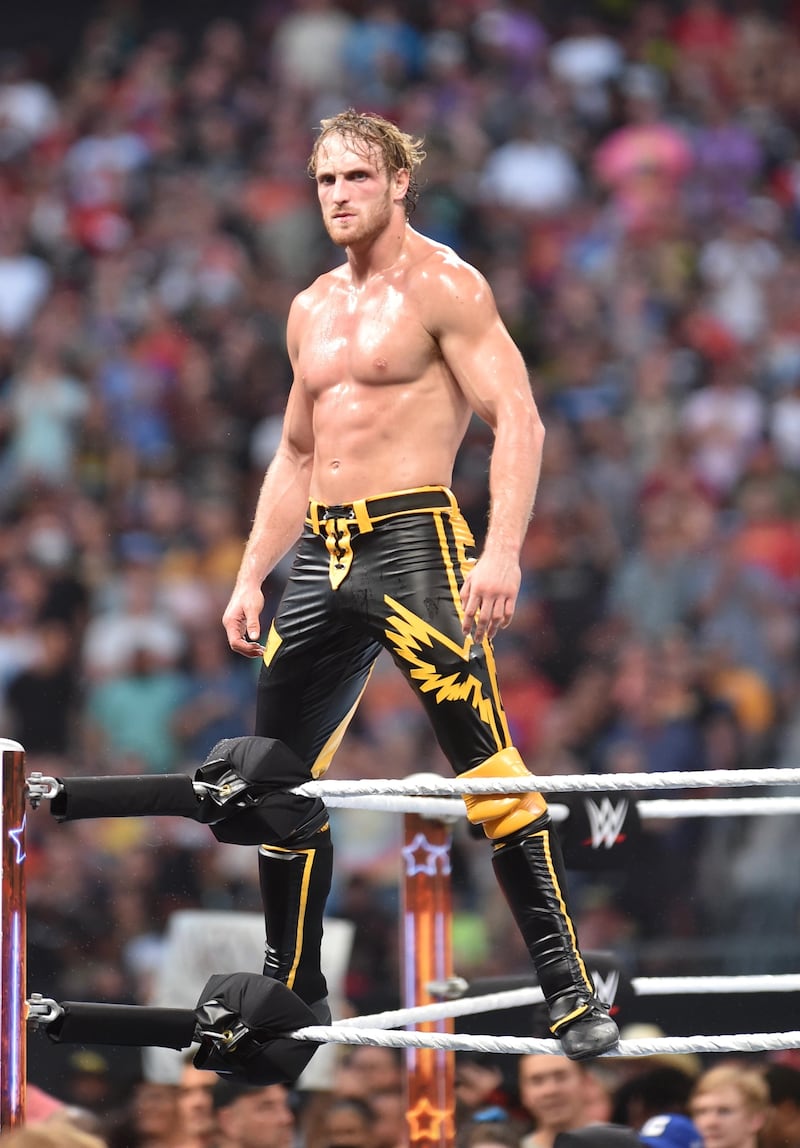Logan Paul en WrestleMania 38 en Dallas, Texas.