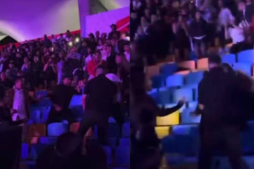 Video: Sujeto lanza a mujer contra las gradas en violenta riña durante concierto de Grupo Firme en Honduras