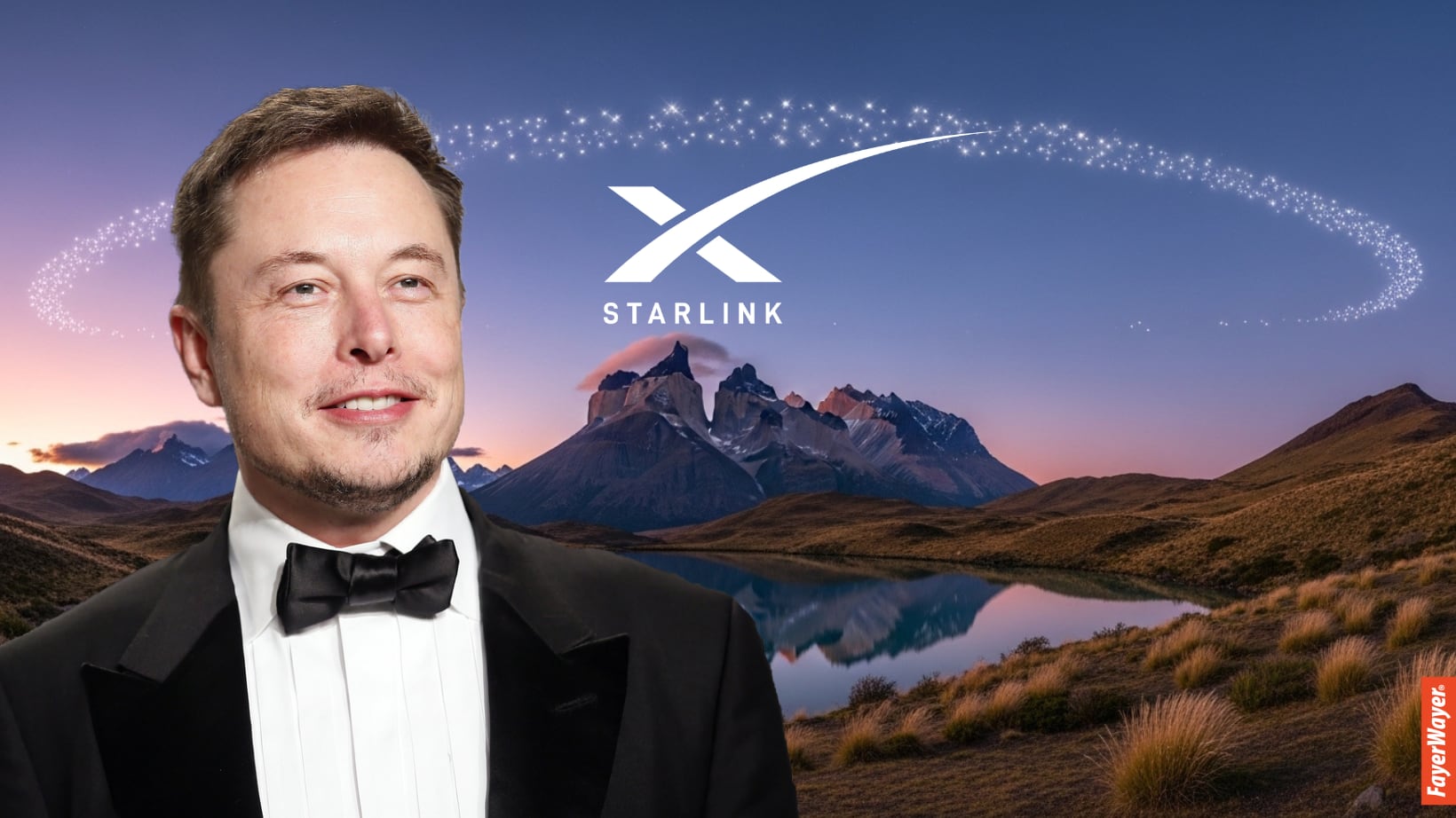Torres del Paine, Elon Musk y Starlink - Composición - Whisk/FW