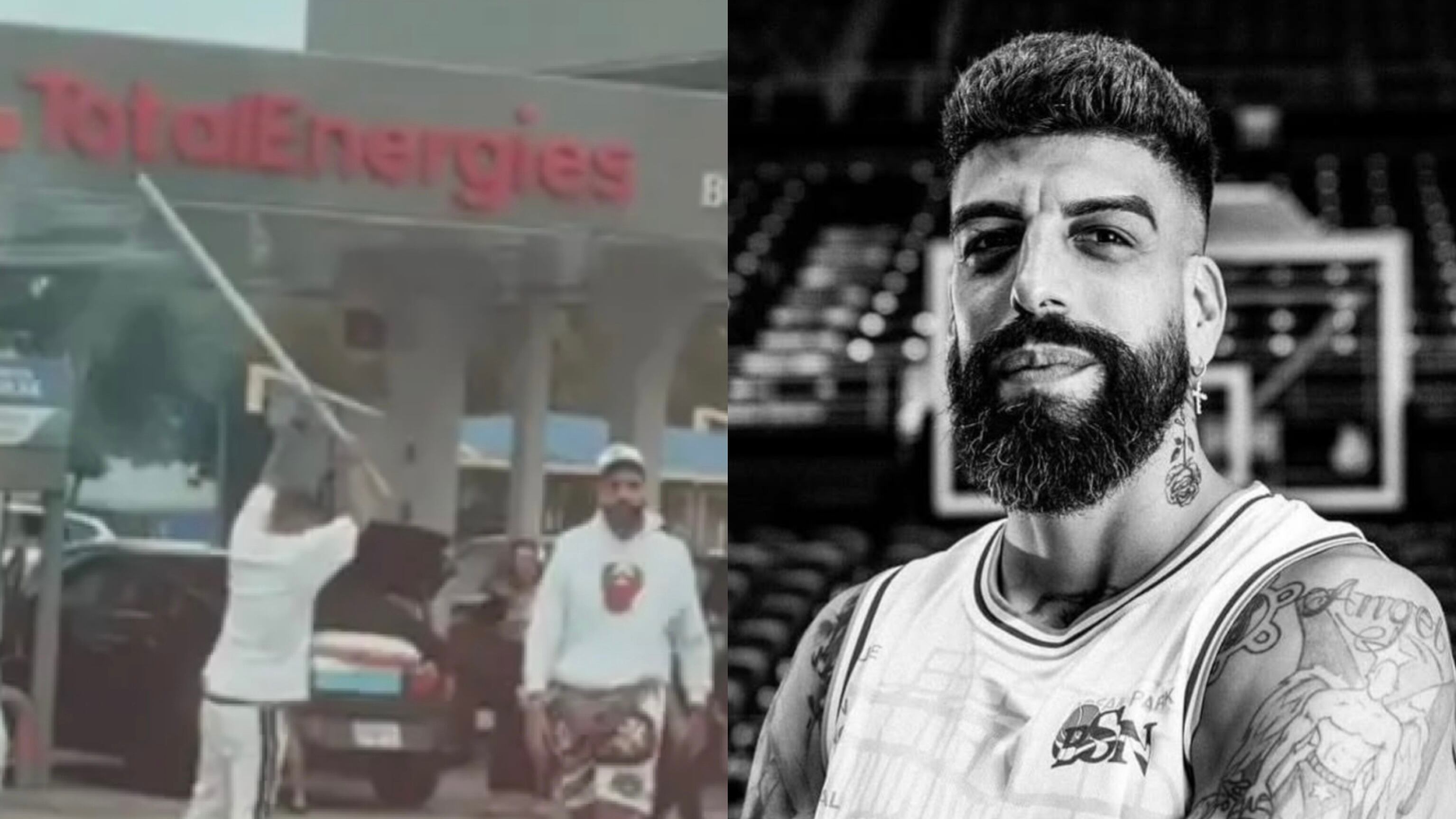 Agresión en gasolinera de Toa Baja y el exbaloncelista Ángel “Piwi” García.