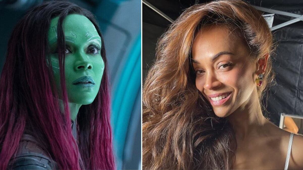 Zoe Saldaña en 'Guardianes de la Galaxia Vol. 3' y la vida real
