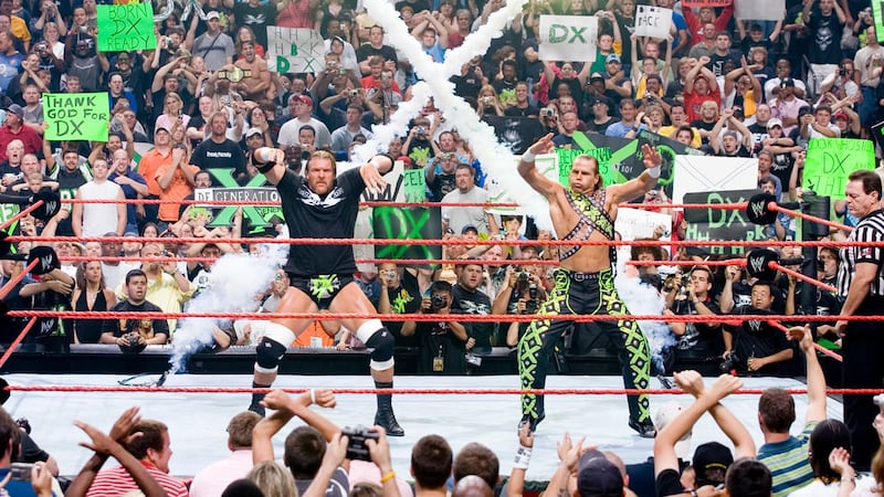 Triple H y Shawn Michaels haciendo equipo como DX.