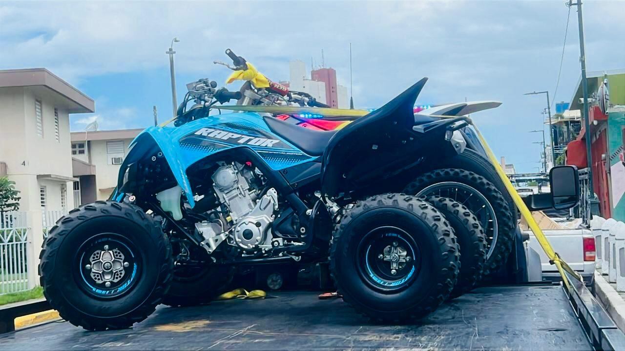 'Four track' incautado por las autoridades.