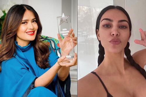 Salma Hayek y Kim Kardashian posan juntas y los bochincheros se ponen a compararlas