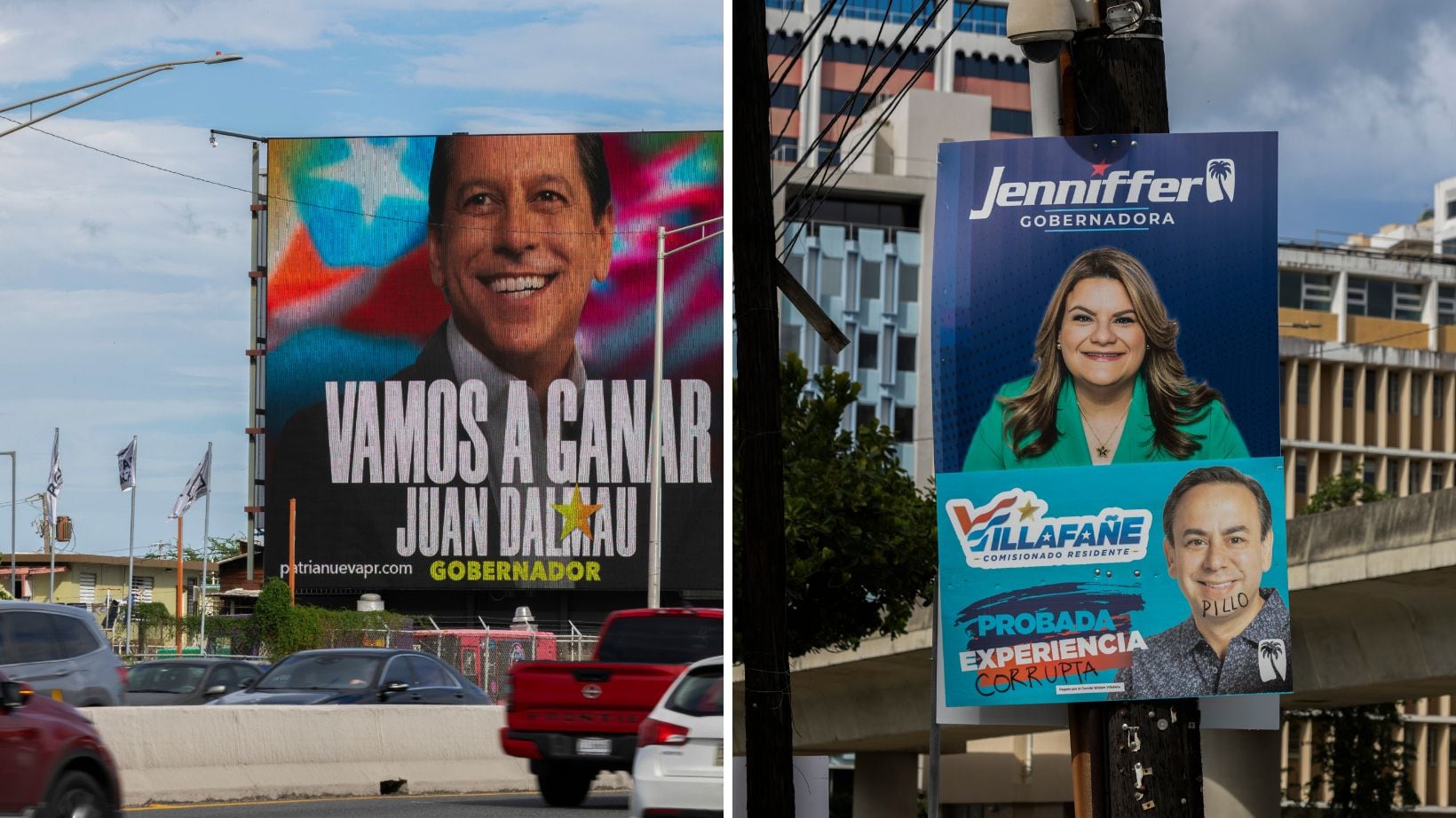 Publicidad de Juan Dalmau del PIP y Jenniffer González del PNP.