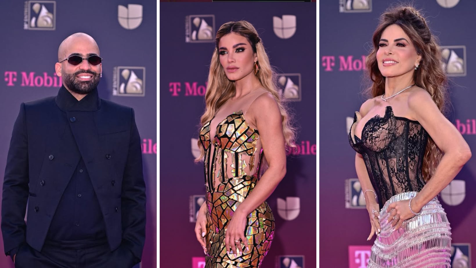 Artistas de la música latina desfilaron por la alfombra magenta previo a la ceremonia