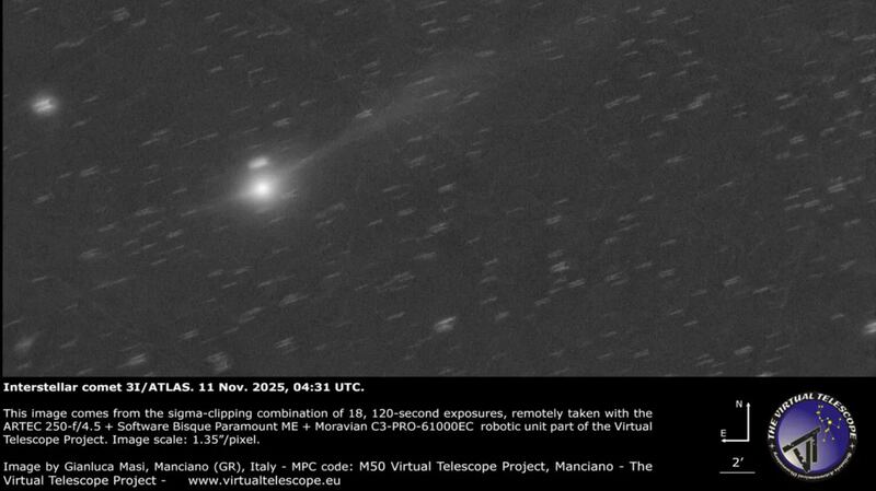 Nueva foto de la cola de 3i/Atlas