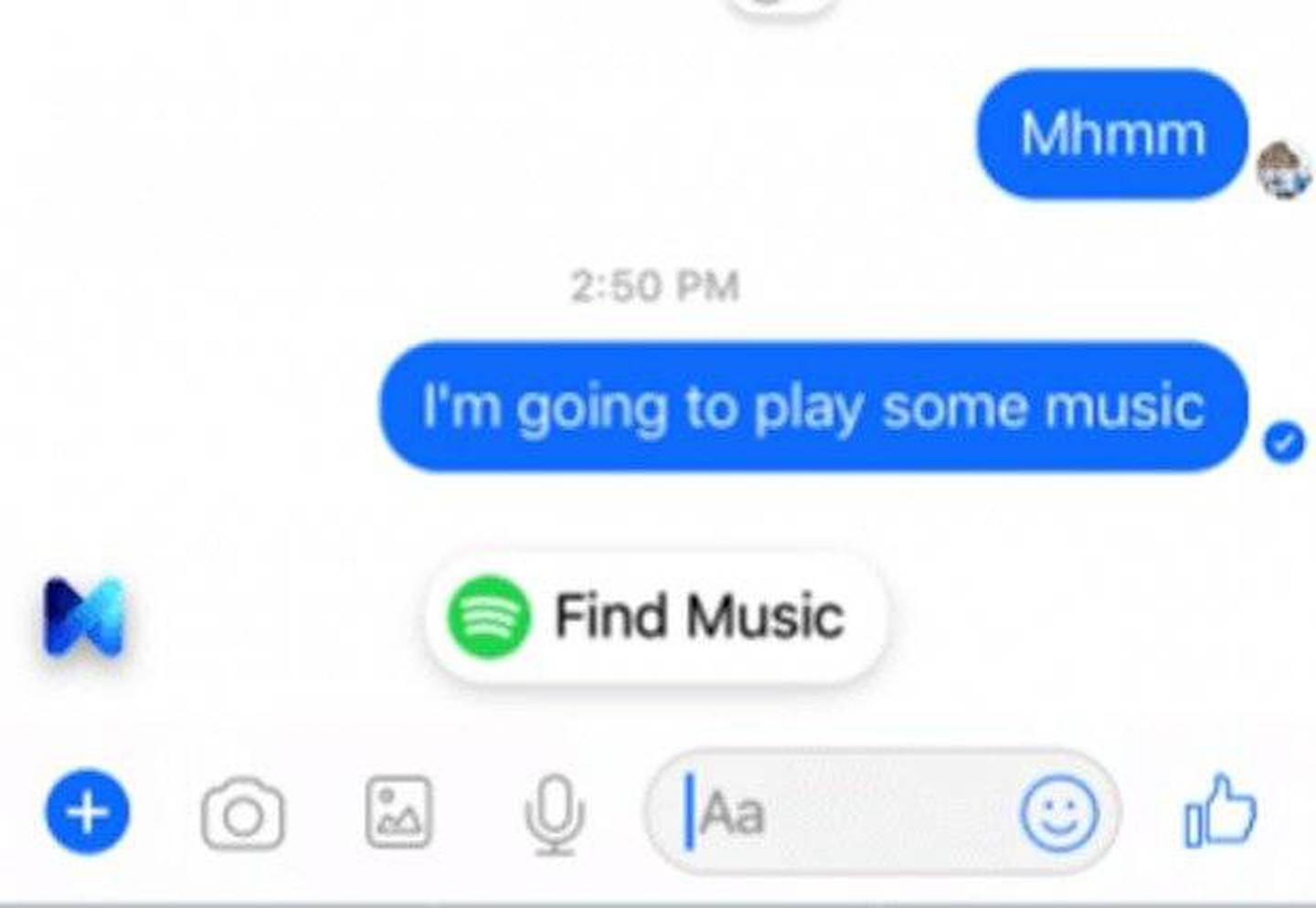 Spotify sugiere canciones en Facebook Messenger